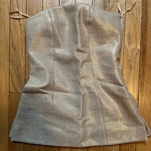COS Metallic Beige Strapless Top